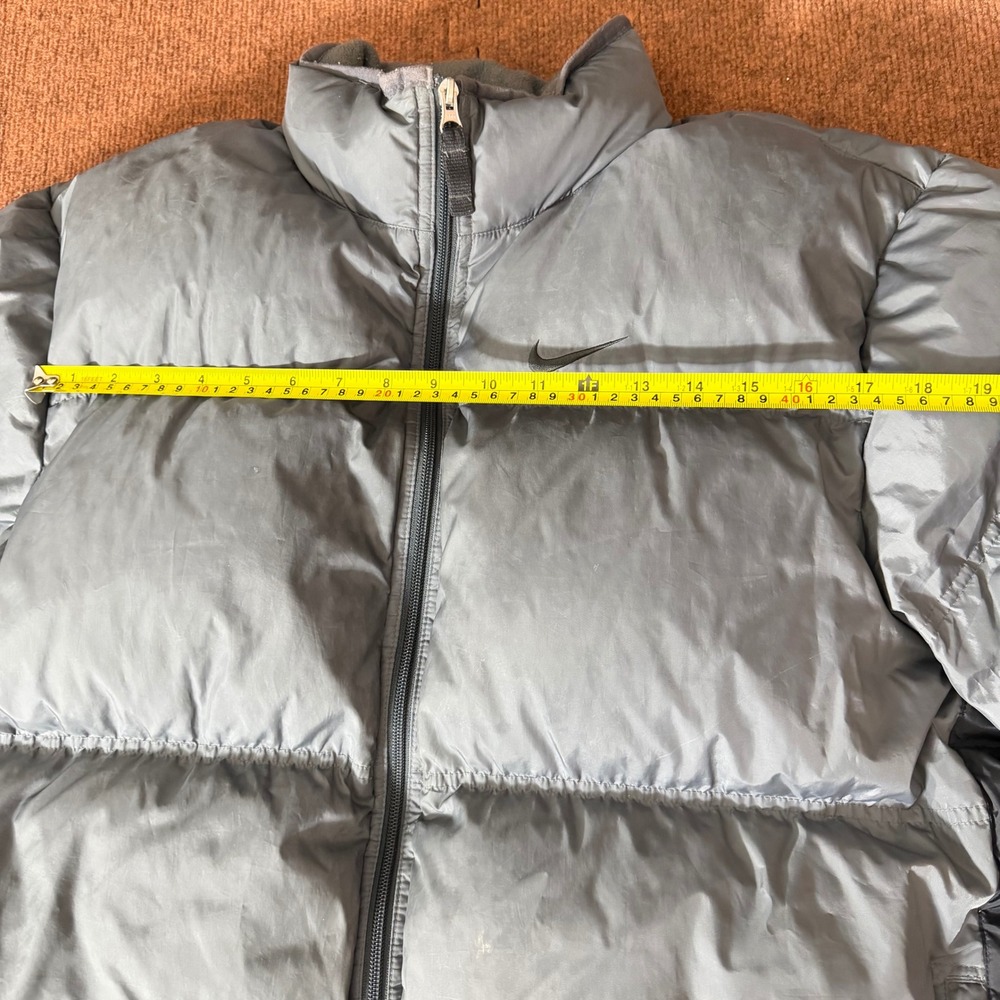 Nike Mens Puffer Jacket Silver Grey Down Fill Full Zip Large RN 56323 Goose down - Picture 12 of 14